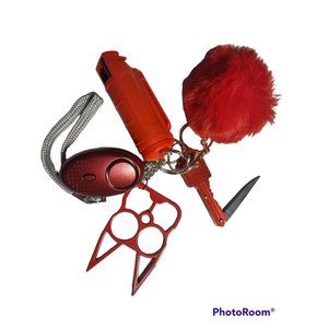 Red Self Defense Keychain